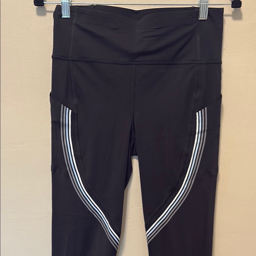 Black Leggings with White Stripes